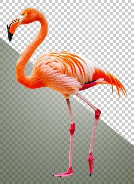 Flamingo elegante em seu habitat cortado stock png