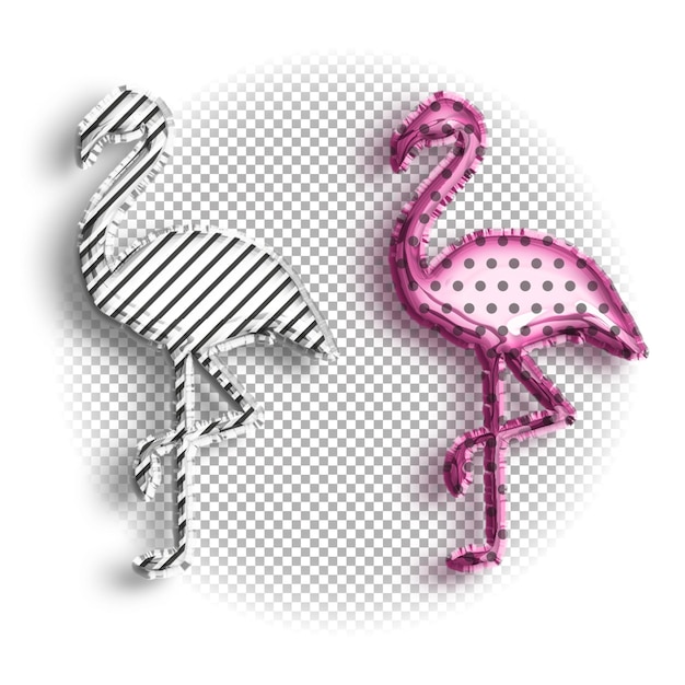 Flamingo em um animal de balão de fundo transparente