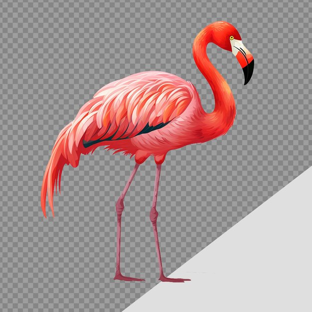 PSD flamingo png aislado en un fondo transparente