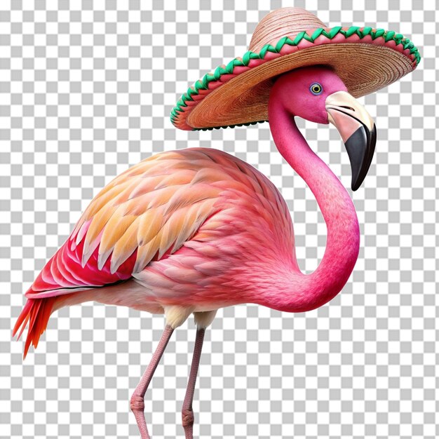 Flamingo rosa aislado en un fondo transparente