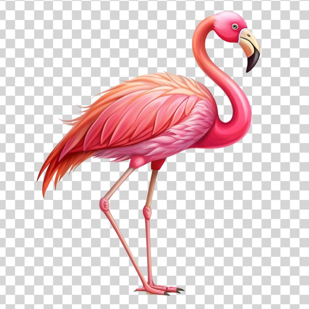 PSD flamingo rosa aislado en un fondo transparente