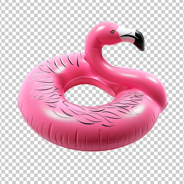 PSD flamingo rosa inflável renderização 3d com fundo transparente