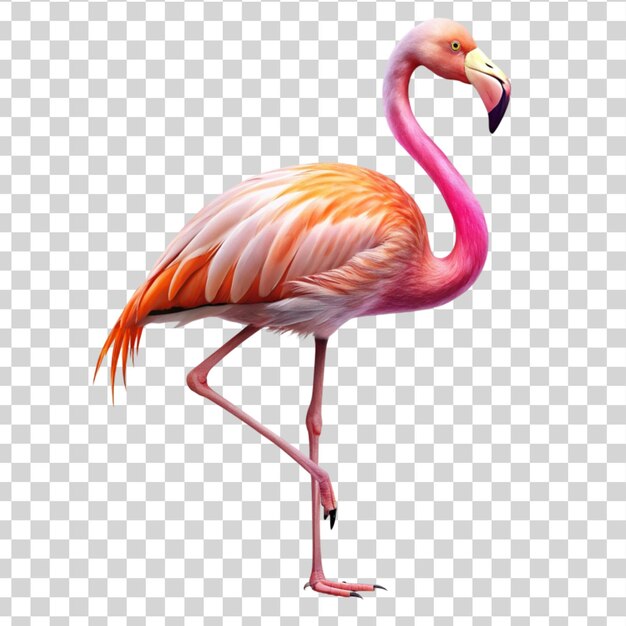 PSD flamingo rosa isolado em fundo transparente