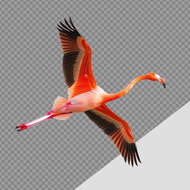 PSD flamingo voando em png isolado em fundo transparente