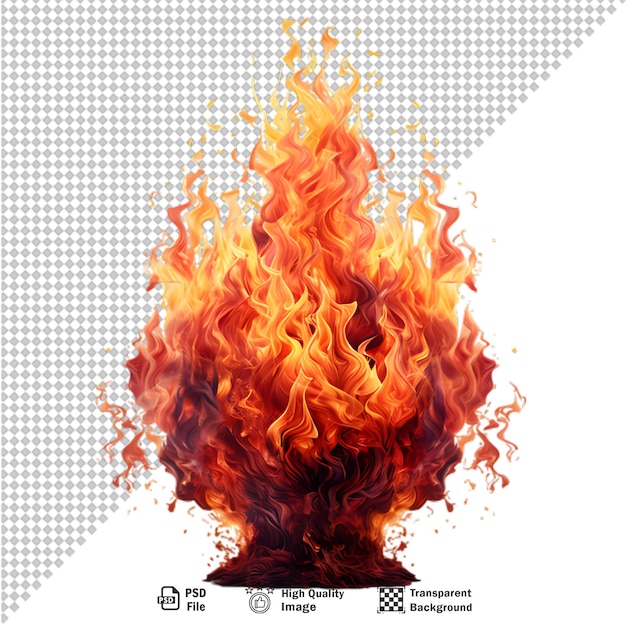 PSD flamme de feu sur fond transparent