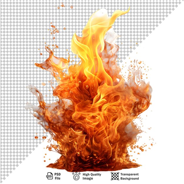 PSD flamme de feu sur fond transparent