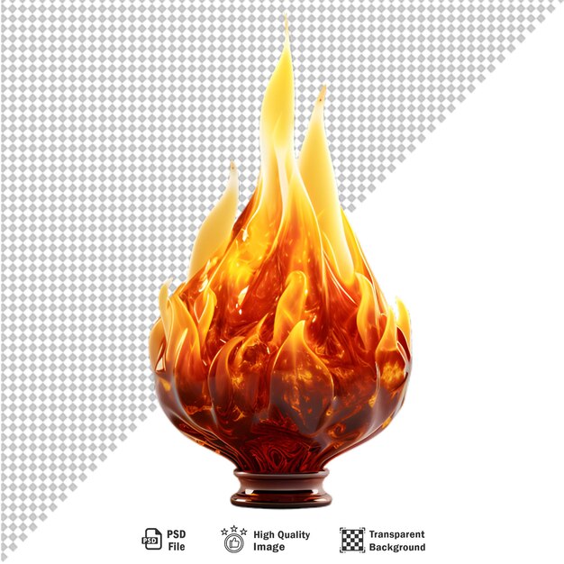 Flamme De Feu Sur Fond Transparent