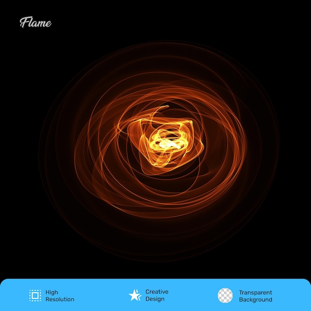 PSD flamme de feu avec fond transparent