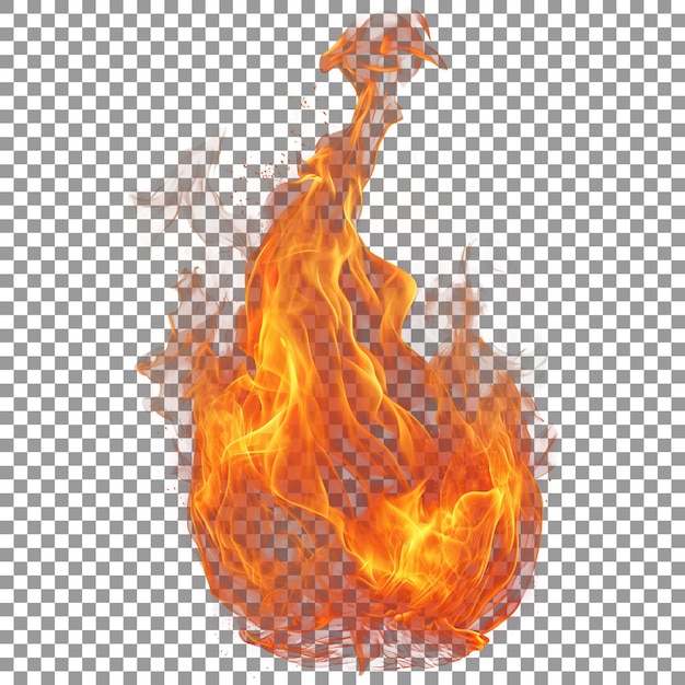 PSD flamme de feu isolée sur fond transparent