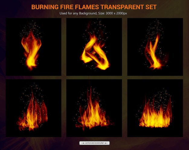flammes de feu brûlant