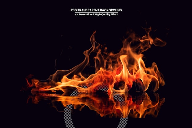 Flammes De Feu Et D'étincelles Volantes Isolées Sur Fond Transparent Fond Flamboyant Abstrait