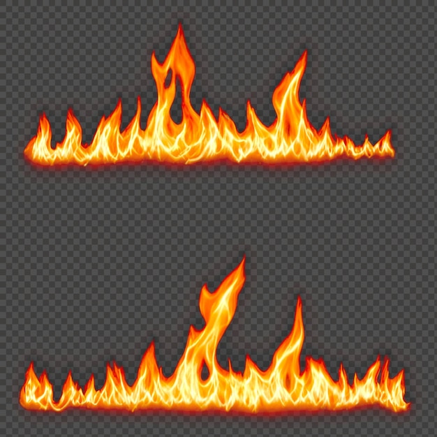 Des flammes de feu réalistes PNG