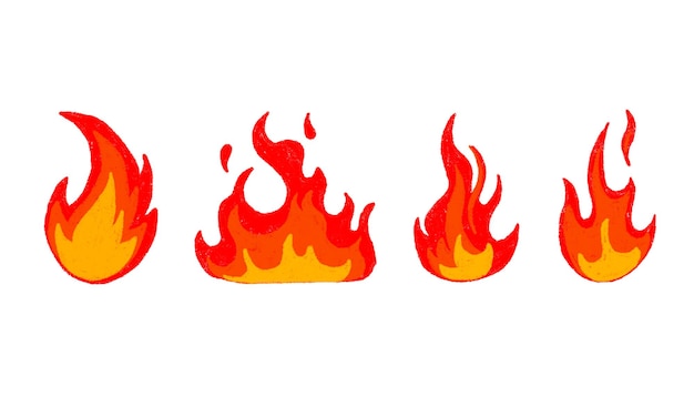 Des flammes stylisées dans des nuances vives d'orange et de rouge
