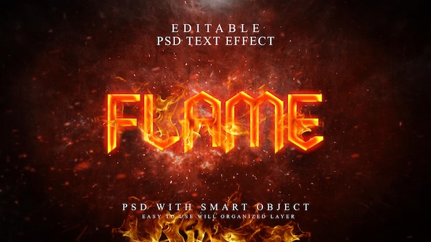 PSD flammext-effekt