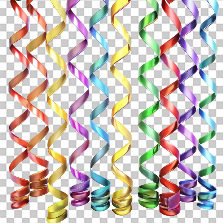 PSD flâmulas coloridas renderizadas em 3d isoladas em fundo transparente