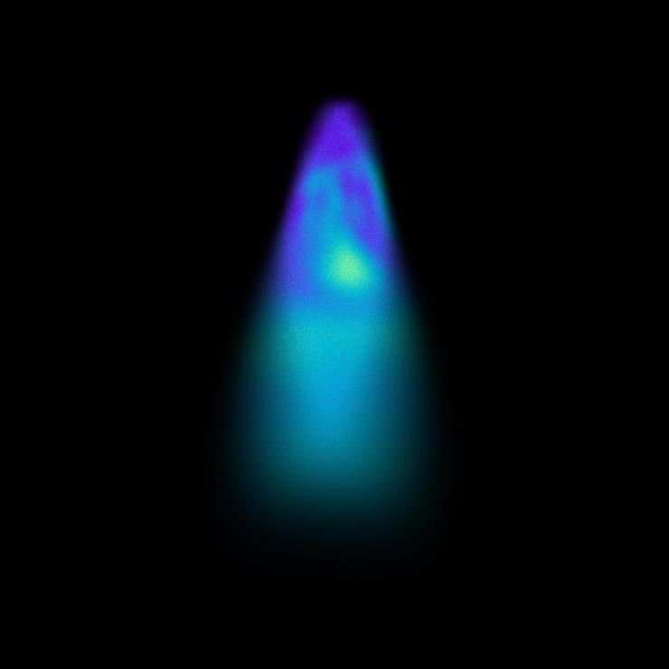 PSD flare di luce blu e viola astratta su uno sfondo nero