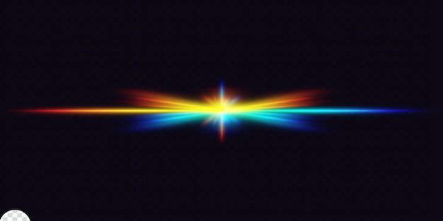 Flare de lente colorido con estilo realista