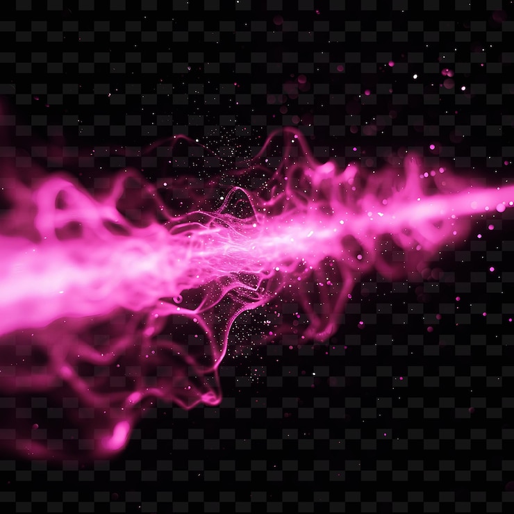 PSD flares de luz fluorescente png com flares de luz preta e faixas de luz de néon radiante rosa quente únicas