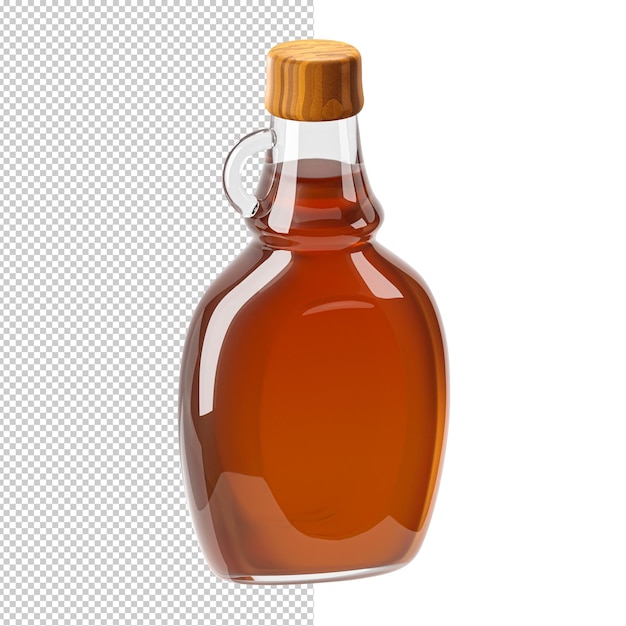 PSD flasche ahornsirup trendige isometrische illustration auf weißem hintergrund 3d-rendering