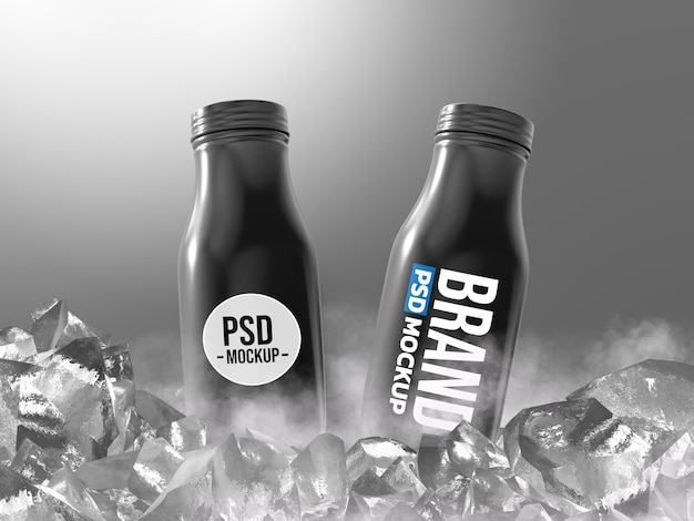 PSD flaschen-3d-rendering-modelldesign