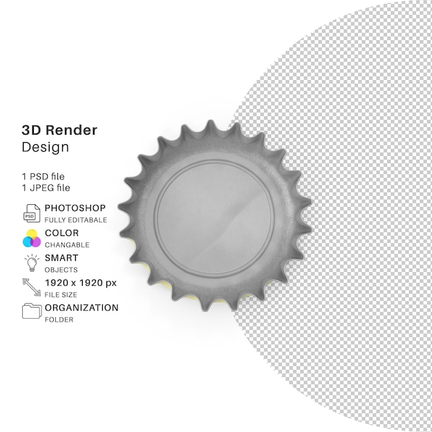 PSD flaschenverschluss 3d-modellierung psd-datei realistischer flaschenverschluss