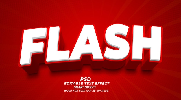 Flash 3d effetto di testo modificabile Photoshop modello PSD