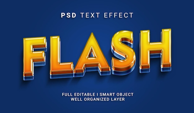 flash 3d style psd text effect