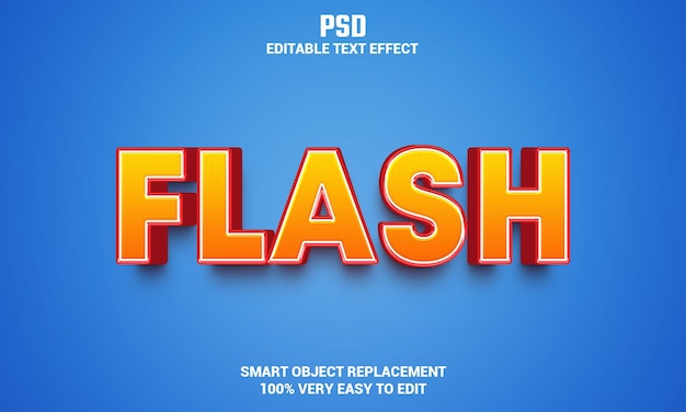 Flash 3D upravitelný textový efekt s pozadím Premium PSD