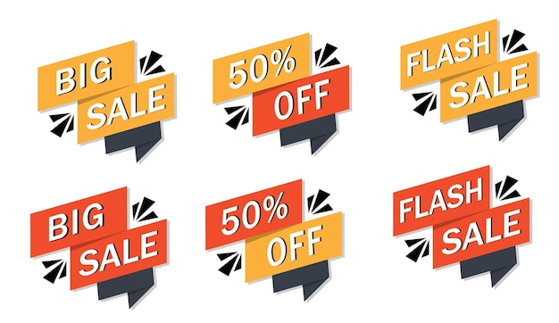 Flash Banner Vector Bold Red 50 Off Tag per promozioni urgenti Black Friday e campagna al dettaglio