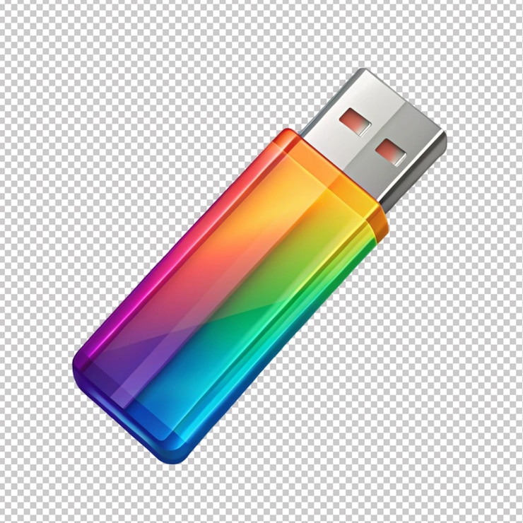 PSD flash drive colorato su sfondo trasparente