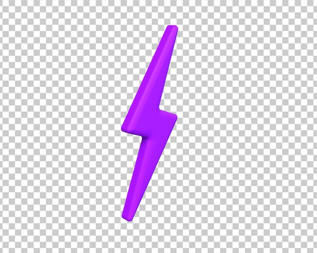 PSD flash energía púrpura icono 3d