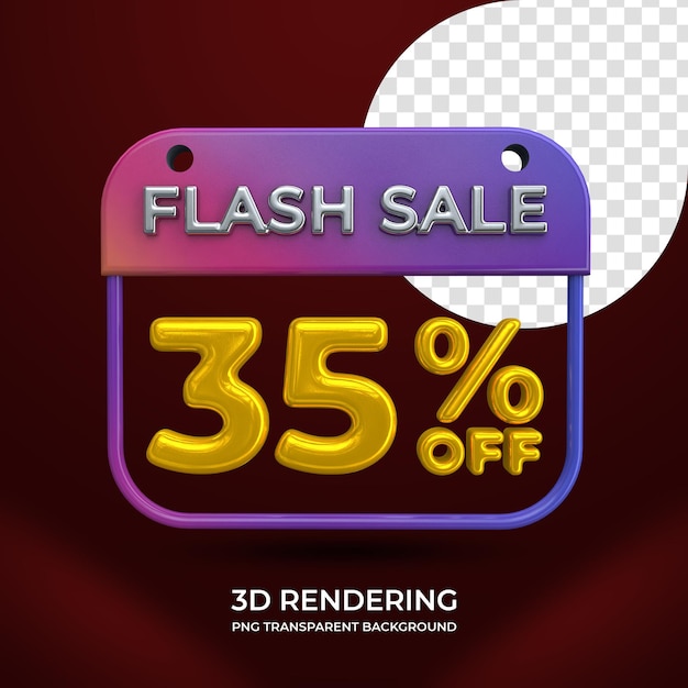 Flash Sale 35 Prozent Rabatt 3D-Rendering isolierter transparenter Hintergrund