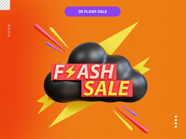 PSD flash-sale-3d-symbol