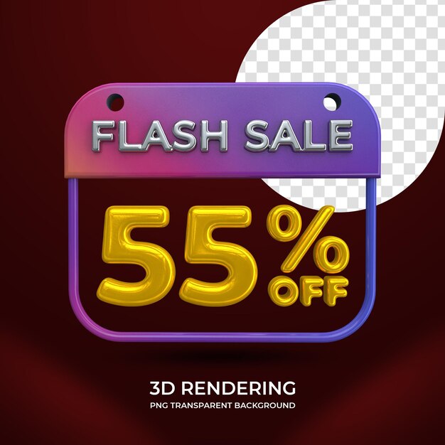 Flash sale 55 prozent rabatt 3d-rendering isolierter transparenter hintergrund