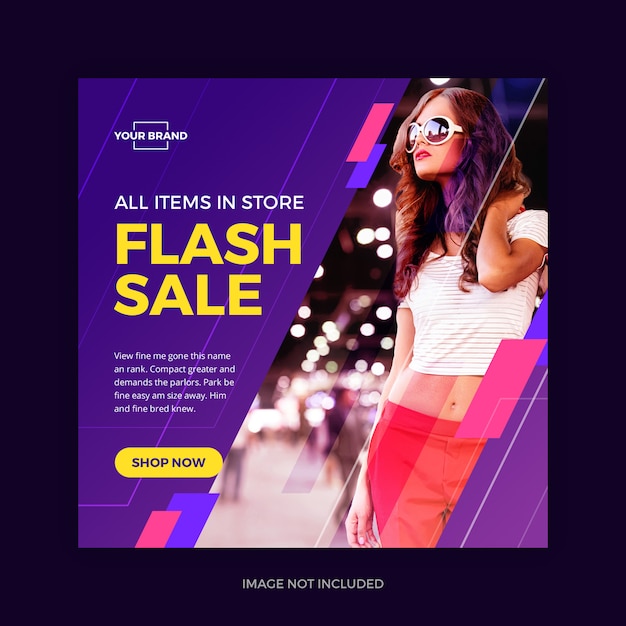 Flash sale instagram banner mídias sociais