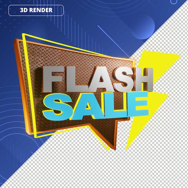 Flash sale label 3d-banner orange