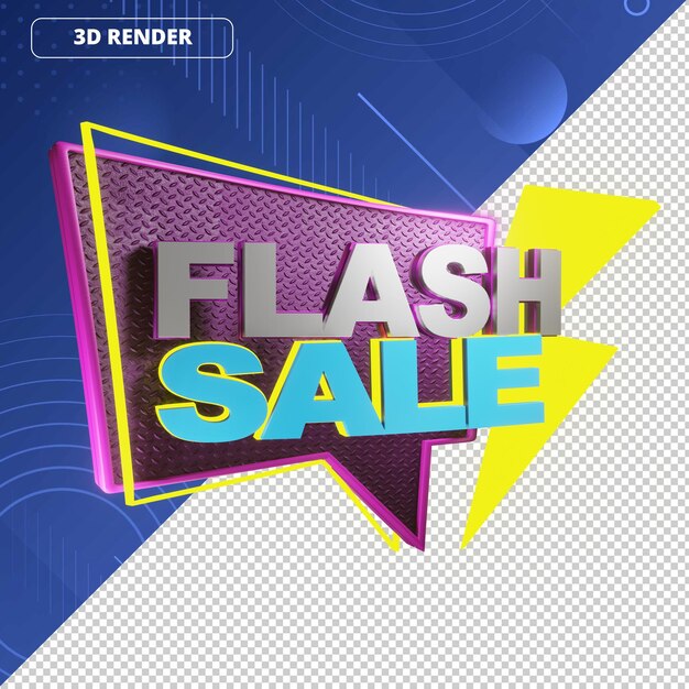 Flash Sale Label 3D-Banner rosa
