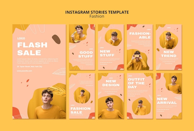 Flash Sale männliche Mode Instagram Geschichten Vorlage