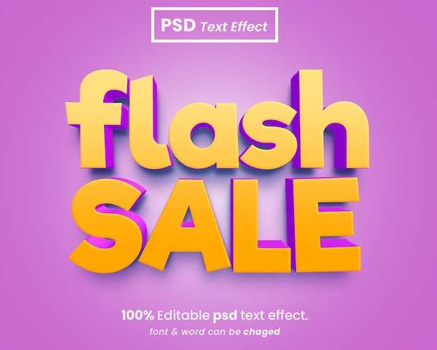 Flash-Sale-Post-Banner mit 3D-Texteffekt