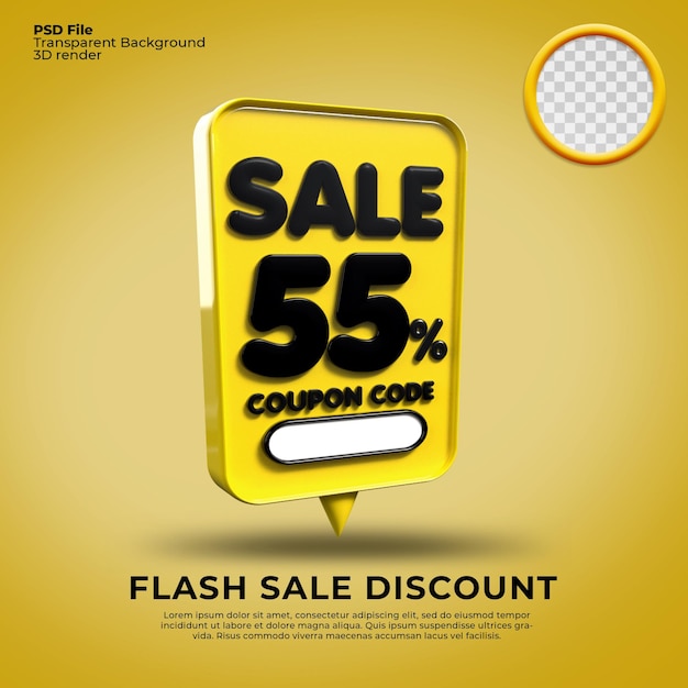 Flash Sale Rabatt Nummer 55 Prozent 3D-Blase gelb