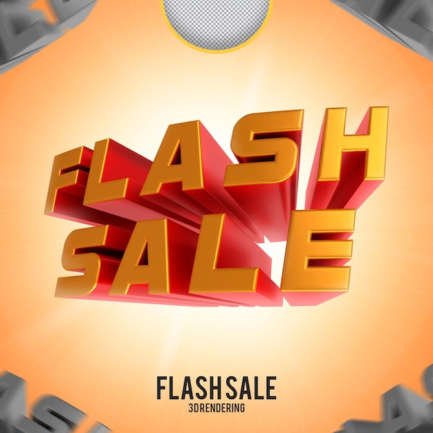 Flash sale rot 3d-rendering