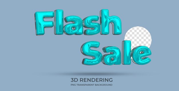 Flash Sale Text Style 3d rendering sfondo trasparente 1