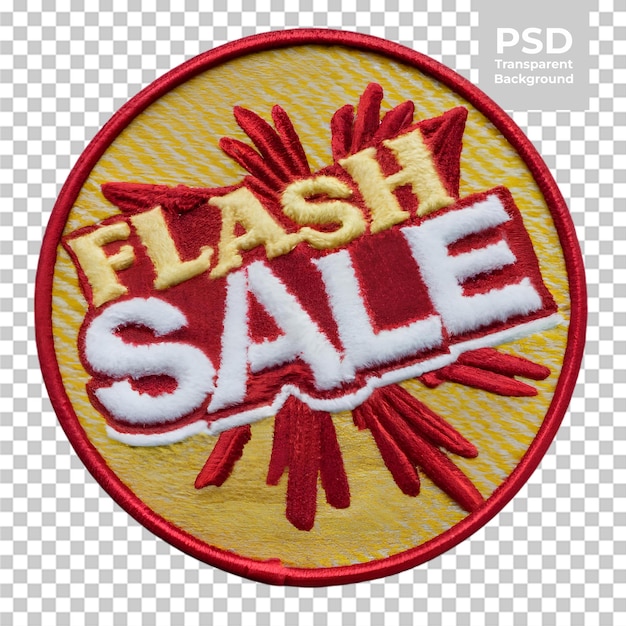 PSD flash-sale-typografie in gestickter form