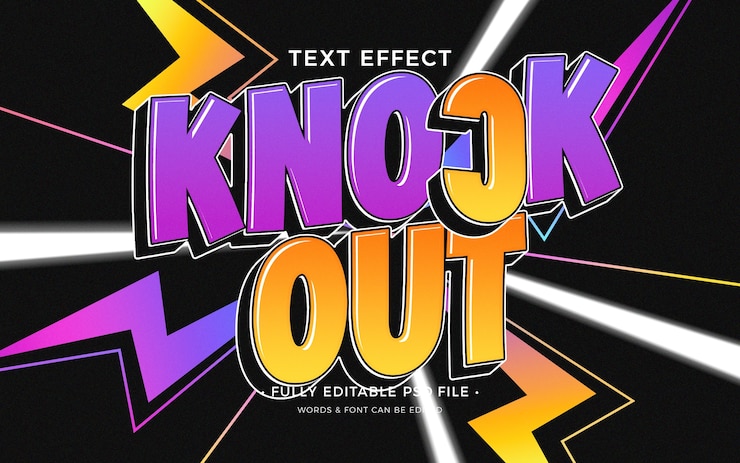 PSD flash text effect
