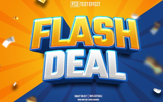 Flash-Text-Effekt Schriftart bearbeitbare Typographie 3D-Text