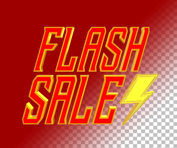 PSD flash-verkauf 3d-text