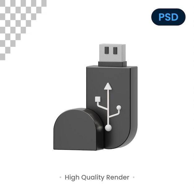 PSD flashdisk icône 3d psd premium