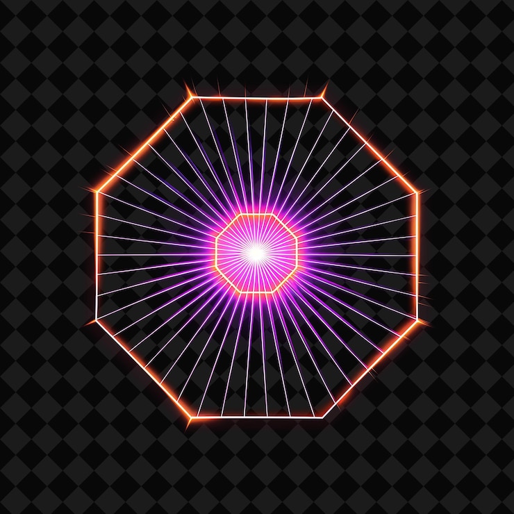PSD flashing neon gamma ray burst inside a silhouette bright ray png y2k neon space designs (desenhos espaciais de neon) (em inglês)