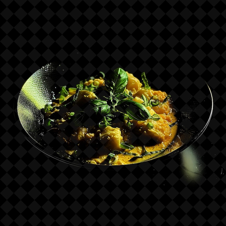 PSD flashing neon lines fried yam and egg sauce asaro in a porce png neon food decor y2k collection