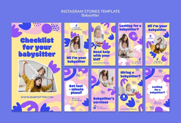 Flat-Design Babysitter-Vorlage-Design